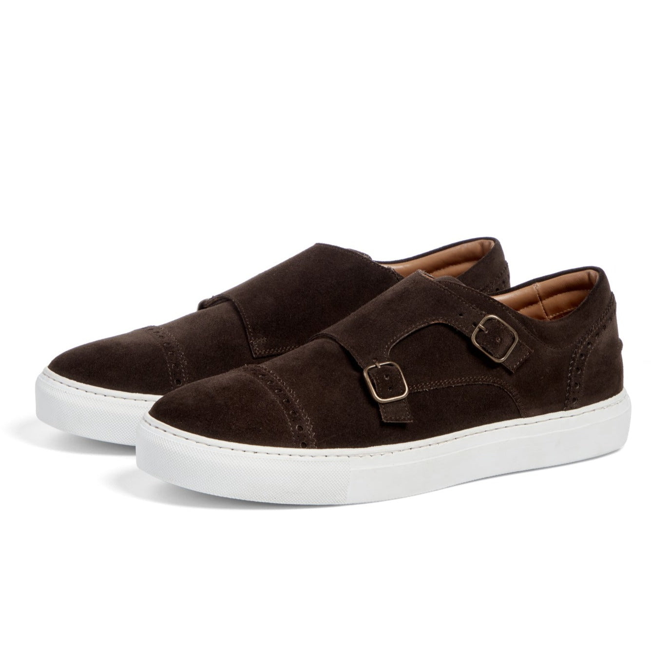 Molont Monk Strap Sneakers Brown Italian Suede Handmade MOLONT